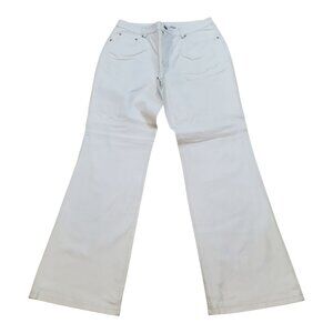 NWT NEWPORT NEWS SZ 12 Vintage Jeanology 100% Genuine Leather Jeans Pants White